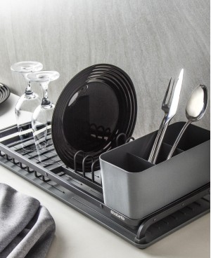 Brabantia SinkSide Compact Dish Drying Rack Dark Grey