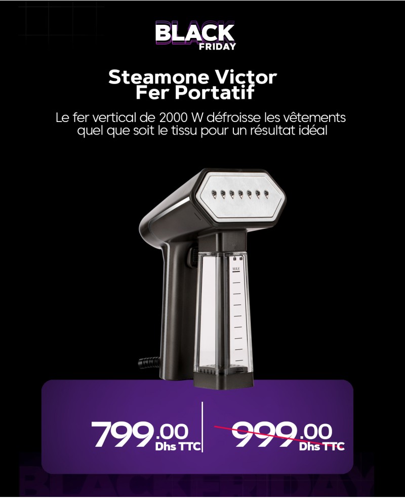 - Steamone Défroisseur Vapeur 2000W 30g/min Victor Fer Portatif