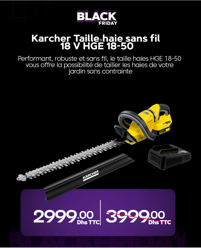 - Karcher Taille-haie sans fil 18 V HGE 18-50