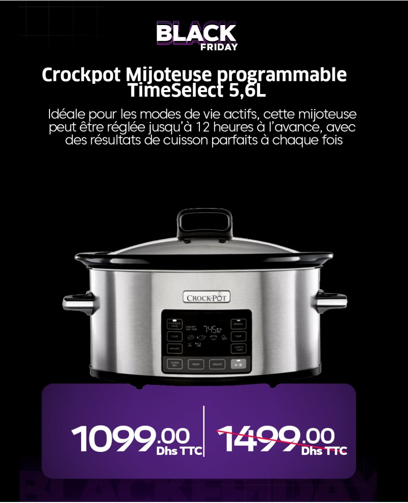 Crockpot Mijoteuse programmable TimeSelect 5,6L
